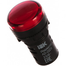 Лампа сигнальная AD22DS LED матрица d22мм 230В, IEK [BLS10-ADDS-230-K04] красный