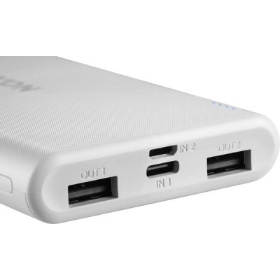 Внешняя батарея CANYON CNE-CPB1006W, батарея 10000 мАч, белая, 2xUSB 