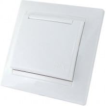 Розетка с/у 2P+E 16A, со шторками, с крышкой, IP44, TDM Лама [SQ1815-0014] белая