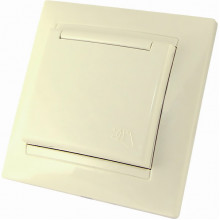 Розетка с/у 2P+E 16A, со шторками, с крышкой, IP44, TDM Лама [SQ1815-0114] сл. кость