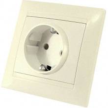 Розетка с/у 2P+E 16A, со шторками, IP44, TDM Лама [SQ1815-0111] сл. кость
