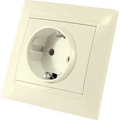 Розетка с/у 2P+E 16A, со шторками, IP44, TDM Лама [SQ1815-0111] сл. кость