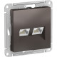 Розетка с/у компьютерная 2xRJ45, IP20, Schneider Electric ATLASDESIGN [ATN000685] мокко