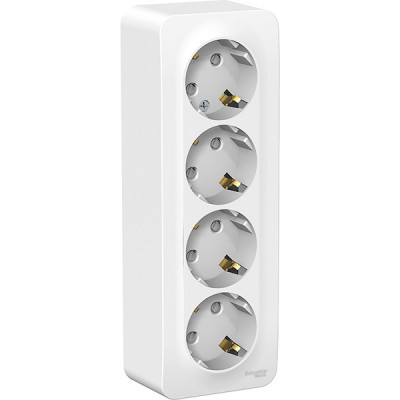 Розетка о/у 4x2P+E 16А, со шторками, изол.пл., Schneider Electric Blanca [BLNRA011411][4] белый