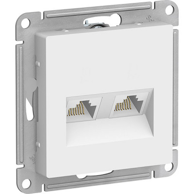 Розетка с/у компьютерная 2xRJ45, IP20, Schneider Electric ATLASDESIGN [ATN000185] белый [10]