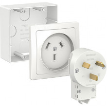 Комплект силовой о/у 32А подъем.коробка+розетка+вилка, Schneider Electric Blanca [BLNSK003231] белый