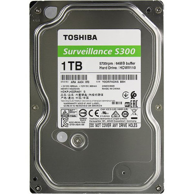 Жесткий диск  1.0Tb Toshiba HDWV110UZSVA Surveillance S300 SATAIII 5700 64MB