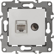 Розетка с/у комбинированная RJ45+TV, ЭРА12 [12-3110-01][10] белый