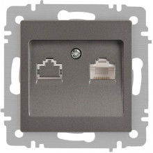 Розетка с/у компьютерная 1xRJ45, IP20, Intro Accent [6-303-09] титан