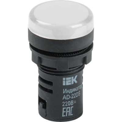 Лампа сигнальная AD22DS LED матрица d22мм 230В, IEK [BLS10-ADDS-230-K01] белый