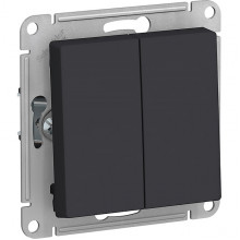 Переключатель с/у 2-кл 10A, IP20, Schneider Electric ATLASDESIGN [ATN001065] карбон