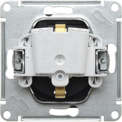 Розетка с/у 2P+E 16А, IP44, с крышкой/шторк, Schneider Electric ATLASDESIGN AQUA [ATN441046] карбон