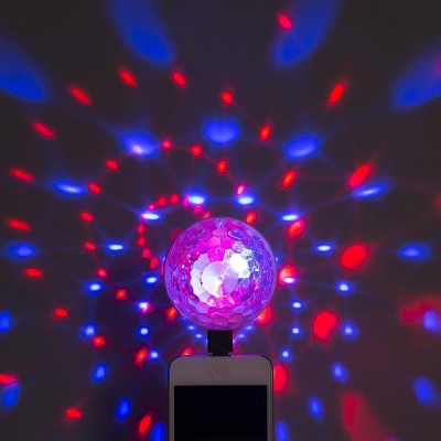 Световой прибор Двойной диско шар, USB, переходники в комплекте, RGB [5254650]