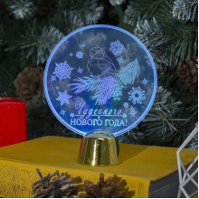 Подставка световая Снегирь, 13,5х11см, (батарейки в компл.),  1 LED,  RGB микс [2446495]