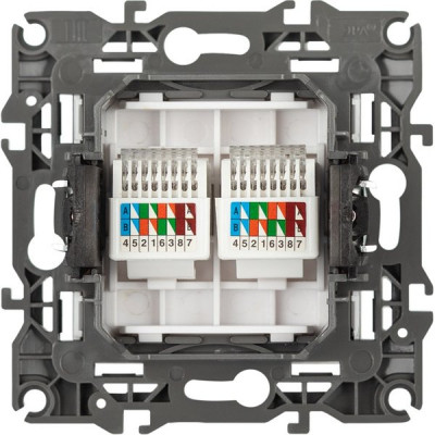 Розетка с/у компьютерная 2xRJ45, ЭРА12 [12-3108-01М][10] белый матовый