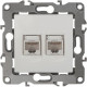 Розетка с/у компьютерная 2xRJ45, ЭРА12 [12-3108-01М][10] белый матовый
