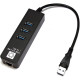 Кабель-адаптер 5bites UA3-45-04BK USB3.0 -> RJ45 10/100/1000 Мбит/с, 10см + 3*USB3.0