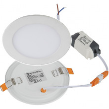 Светильник встраиваемый круг,  6W, 4000К, 210Лм, d118/95, IP20, ЭРА [LED 1-6-4K] белый