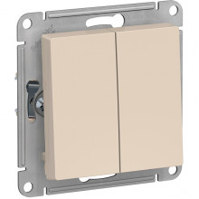 Переключатель с/у 2-кл 10A, IP20, Schneider Electric ATLASDESIGN [ATN000265] бежевый