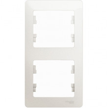 Рамка 2п, IP20, вертикальная, Schneider Electric Glossa [GSL000606] перламутр