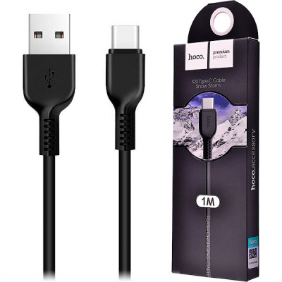 Кабель USB - Type-C, 1.0м, 3А, Hoco X20 Flash, ПВХ, черный [HC-68846]