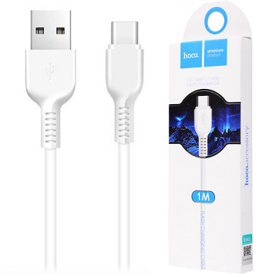 Кабель USB - Type-C, 1.0м, 3А, Hoco X20 Flash, ПВХ, белый [HC-68853]