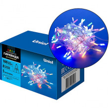 Гирлянда Нить  5м, прозр., 100LED, МУЛЬТИ, Uniel [ULD-S0500-100/DTA MULTI IP20 CRYSTAL]
