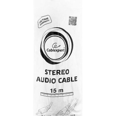 Кабель аудио джек3.5(папа) - 2xRCA(папа), 15м Cablexpert [CCA-458-15M]