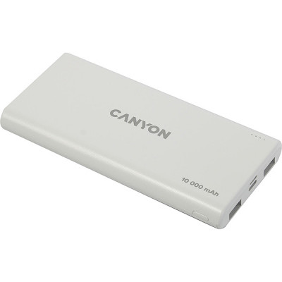 Внешняя батарея CANYON CNE-CPB1008W, батарея 10000 мАч, белая, 2xUSB 