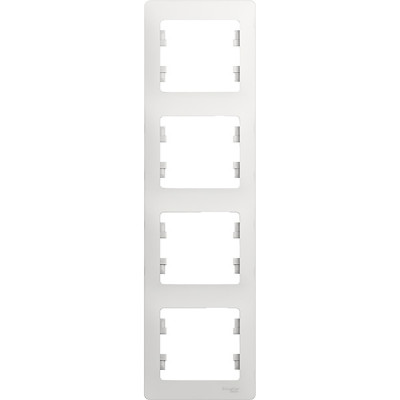Рамка 4п, IP20, вертикальная, Schneider Electric Glossa [GSL000108] белый