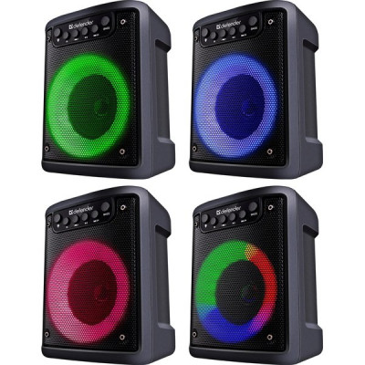 Колонка DEFENDER Funky, 10W, портативная, Light/BT/FM/USB/MIC/AUX [65053]
