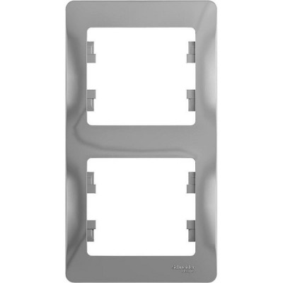 Рамка 2п, IP20, вертикальная, Schneider Electric Glossa [GSL000306] алюминий