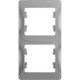 Рамка 2п, IP20, вертикальная, Schneider Electric Glossa [GSL000306] алюминий
