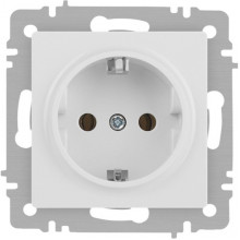 Розетка с/у 2P+E 16A, IP20, Intro Accent [6-202-01М] белый матовый