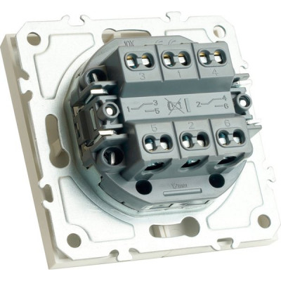 Переключатель с/у 2-кл 10А, STEKKER Эмили [RSW10-5107-01] белый фарфор soft touch