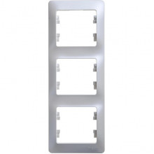 Рамка 3п, IP20, вертикальная, Schneider Electric Glossa [GSL000607] перламутр