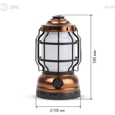 Фонарь кемпинговый 39SMD, 210Лм, 3xAA, 2 реж. (холодный + пламя), ручка, IP65, ЭРА [KB-801]