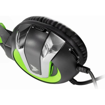 Гарнитура CROWN CMGH-3102 Black&green, полноразмерная, рег. громкости, каб. 3.2 м, черно-зеленые