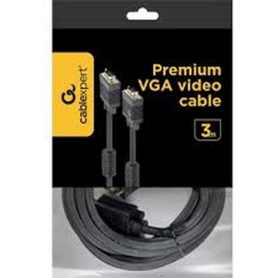 Кабель VGA 15M/15M  3,0м Premium тройной экран, феррит.кольца, черный Cablexpert [CC-PPVGA-10-B]