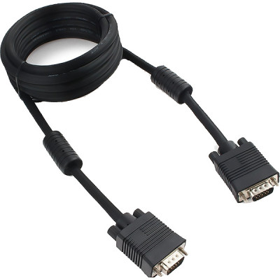 Кабель VGA 15M/15M  3,0м Premium тройной экран, феррит.кольца, черный Cablexpert [CC-PPVGA-10-B]