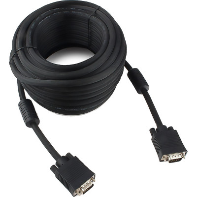Кабель VGA 15M/15M 15,0м Premium тройной экран, феррит.кольца, черный [CC-PPVGA-15M-B]