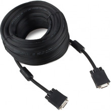 Кабель VGA 15M/15M 20,0м Premium тройной экран, феррит.кольца, черный Cablexpert [CC-PPVGA-20M-B]