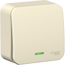 Переключатель о/у 1-кл 10А, с подсв., изол.пл., Schneider Electric Blanca [BLNVA106112] молочный