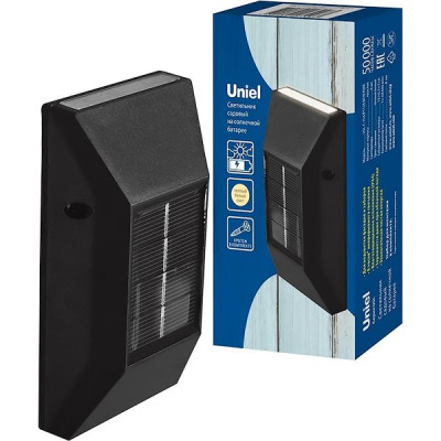 Светильник фасадный на сол/бат 6LED, 1xAA 600mAh, 8Лм, IP44, Uniel [USL-F-154/PT120 NEWYORK]