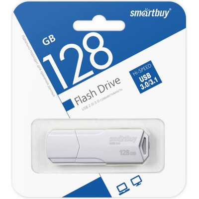 Накопитель USB Flash 128Gb SmartBuy, CLUE White USB 3.1