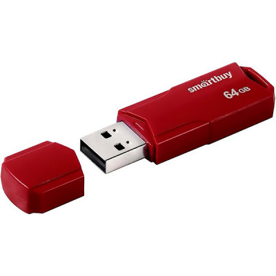 Накопитель USB Flash 64Gb SmartBuy CLUE Burgundy