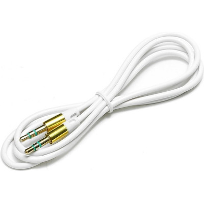 Кабель аудио джек3.5(папа) - джек3.5(папа) AUX, 1.0м, Cablexpert [CCAB-01-35MM-1MW] белый