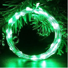 Гирлянда Нить  5м, прозр., LED-50-5V, IP65 только светодиоды, USB, ЗЕЛЕНЫЙ, Огонек [OG-LDL08]