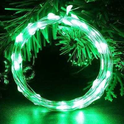 Гирлянда Нить  5м, прозр., LED-50-5V, IP65 только светодиоды, USB, ЗЕЛЕНЫЙ, Огонек [OG-LDL08]