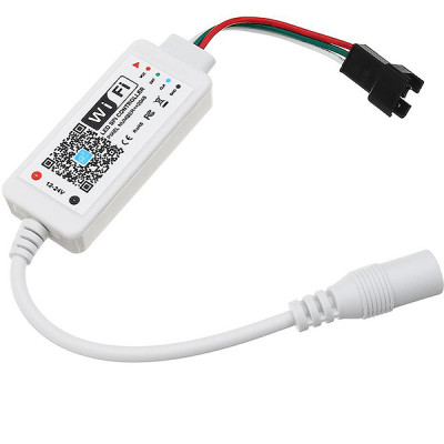 Контроллер ленты LED RGB SPI 12/24В MAX 16А, Wi-Fi 2.4G, 2048pix, ОГОНЕК [OG-LDL29]